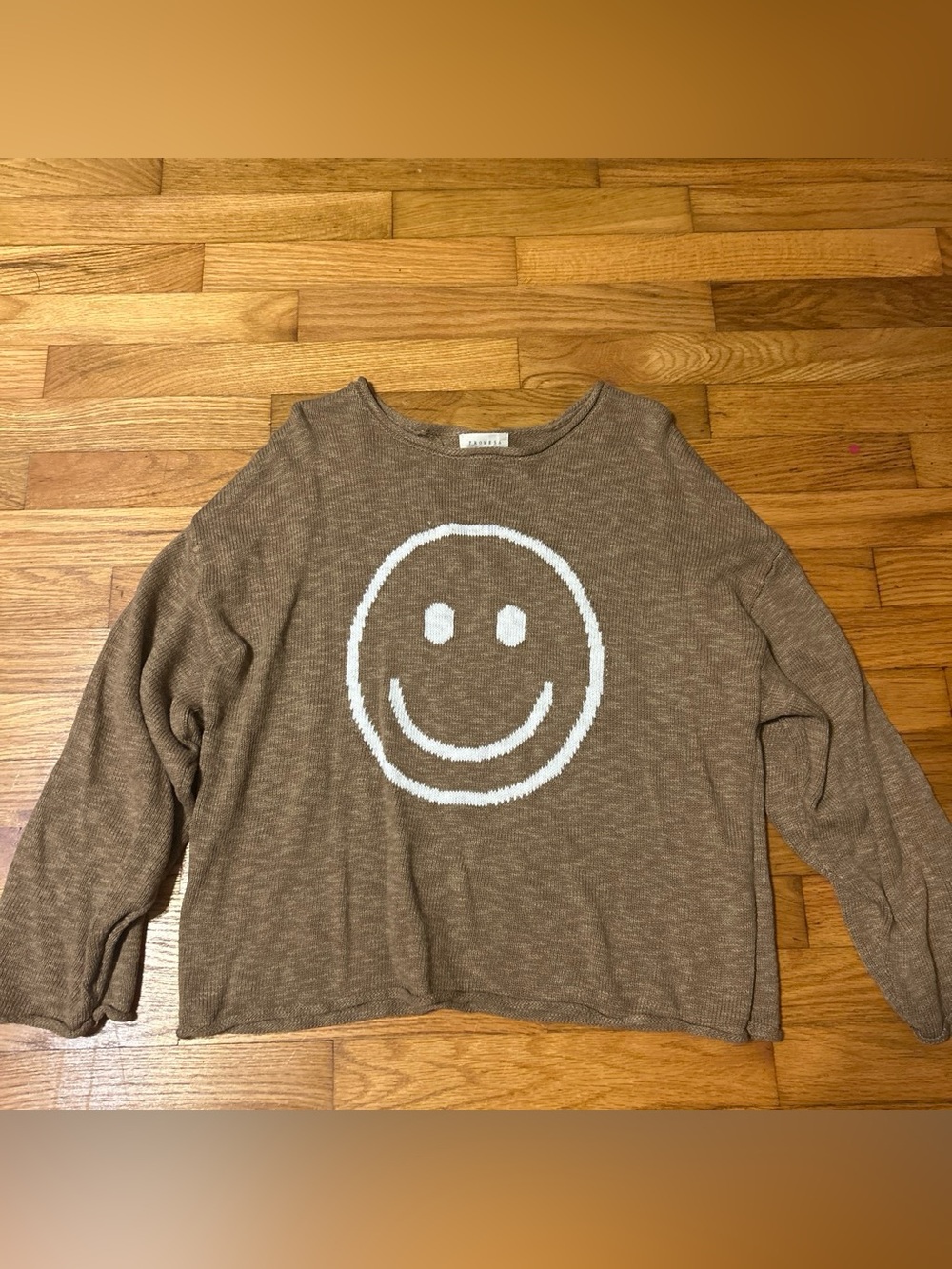 Promesa Brown Crewneck Sweater with White Smiley